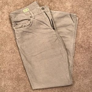 J Crew 770 Corduroy Grey pants 34x30 straight leg